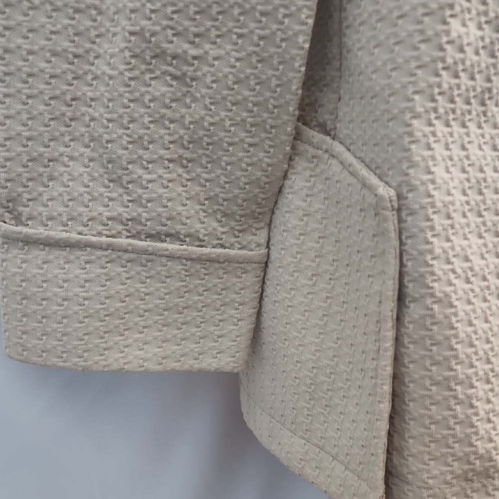 Beige Textured Button-Up Jacket - Picture 6 of 9